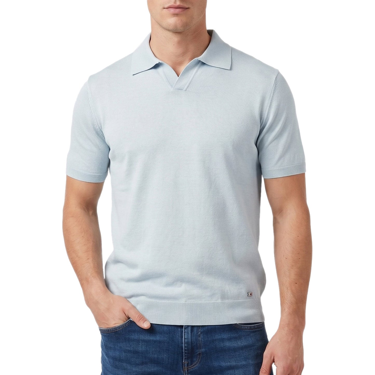 Polo Scollo V in Maglia Misto Lino MK1900016 Uomo MARKUP