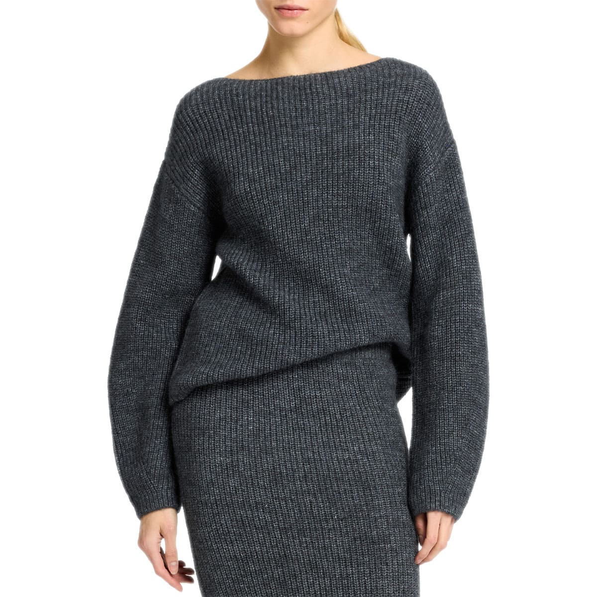 Maglione Scollato Crochet Misto Lana SINE Donna SELECTED