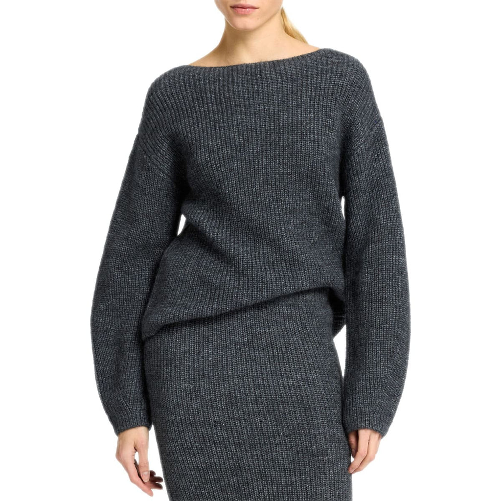 Maglione Scollato Crochet Misto Lana SINE Donna SELECTED