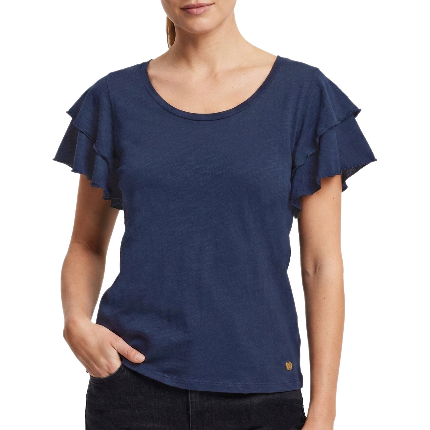 T-Shirt Manica Voulant Cotone Fiammato W7051S12J27 Donna LEONE