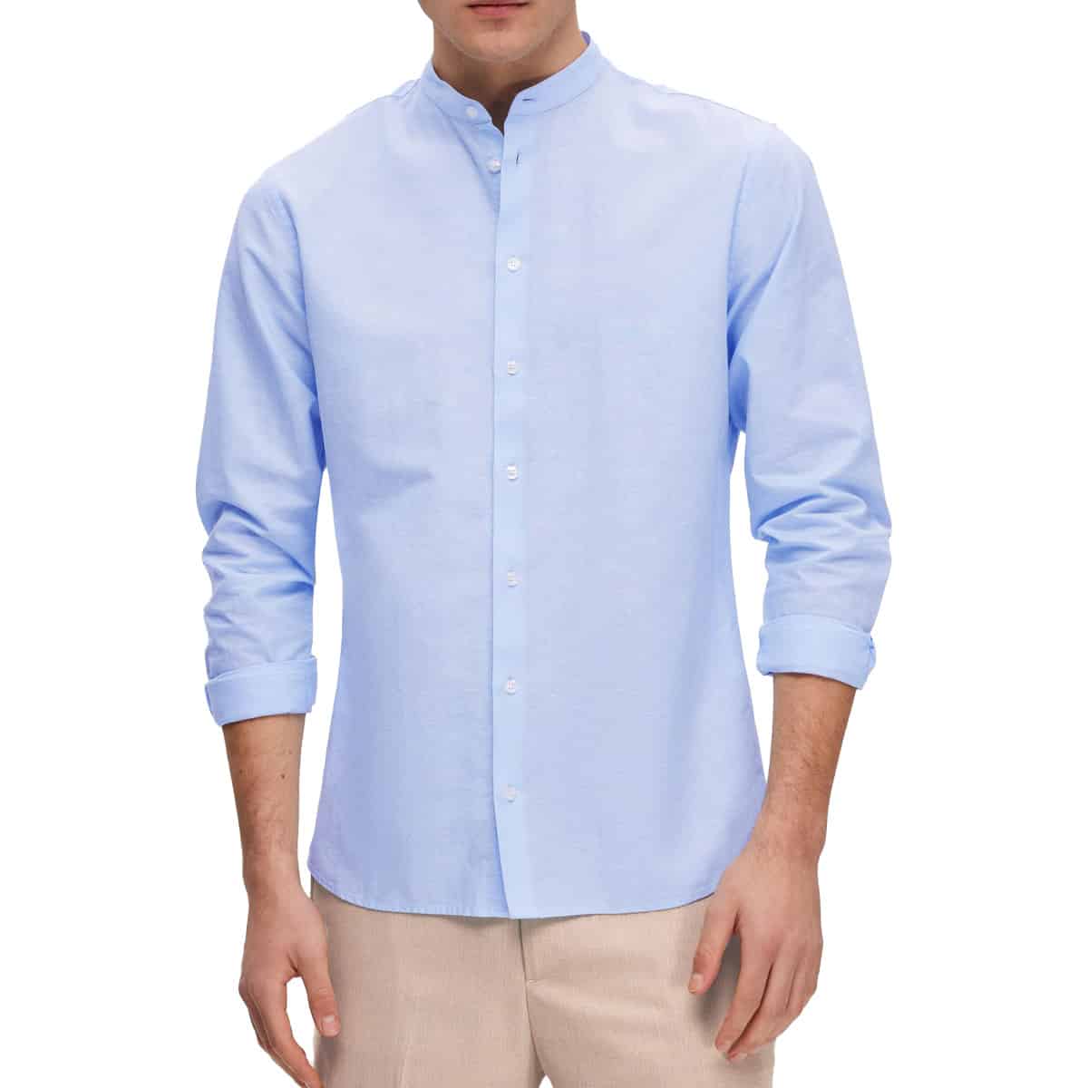 Camicia Coreana Misto Lino NEWSLIM Uomo SLECTED