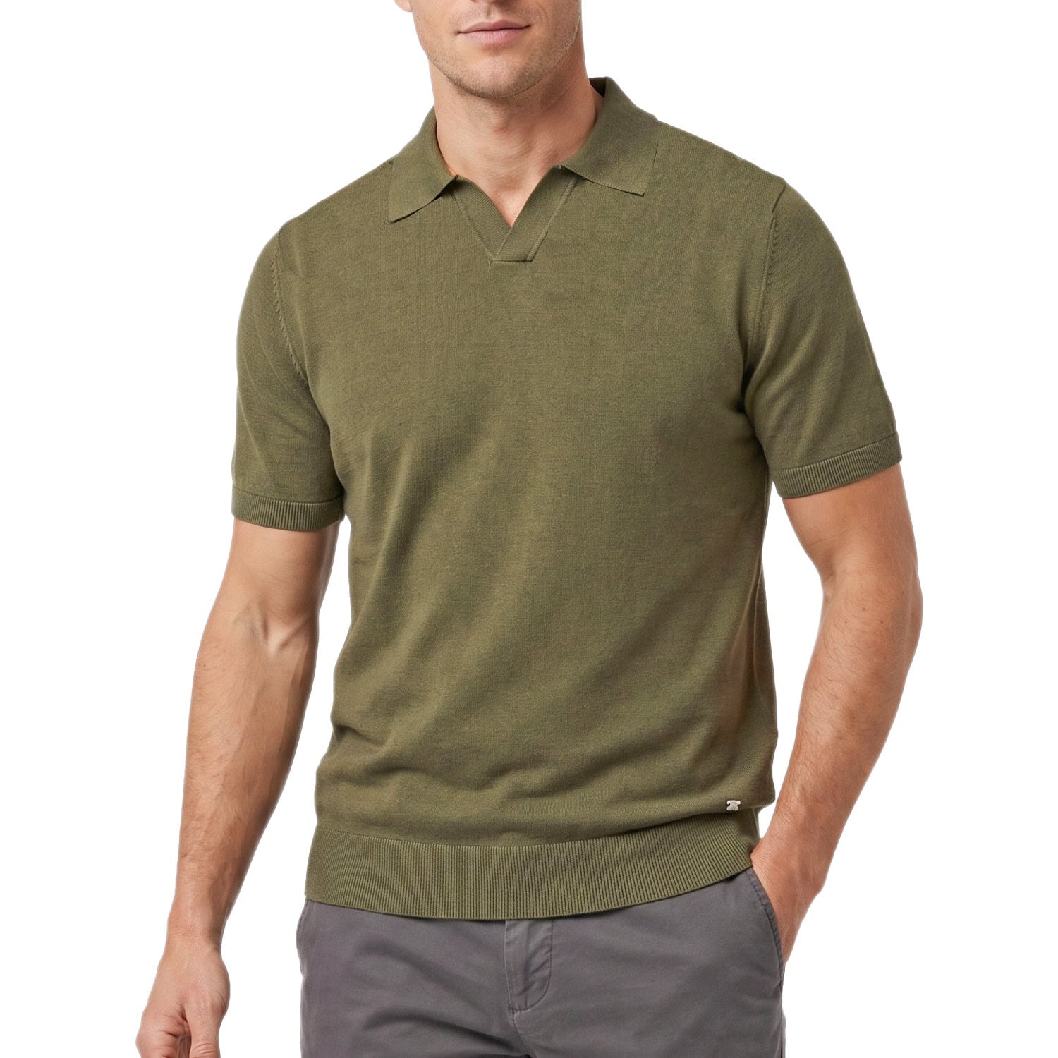 Polo Scollo V in Maglia Misto Lino MK1900016 Uomo MARKUP