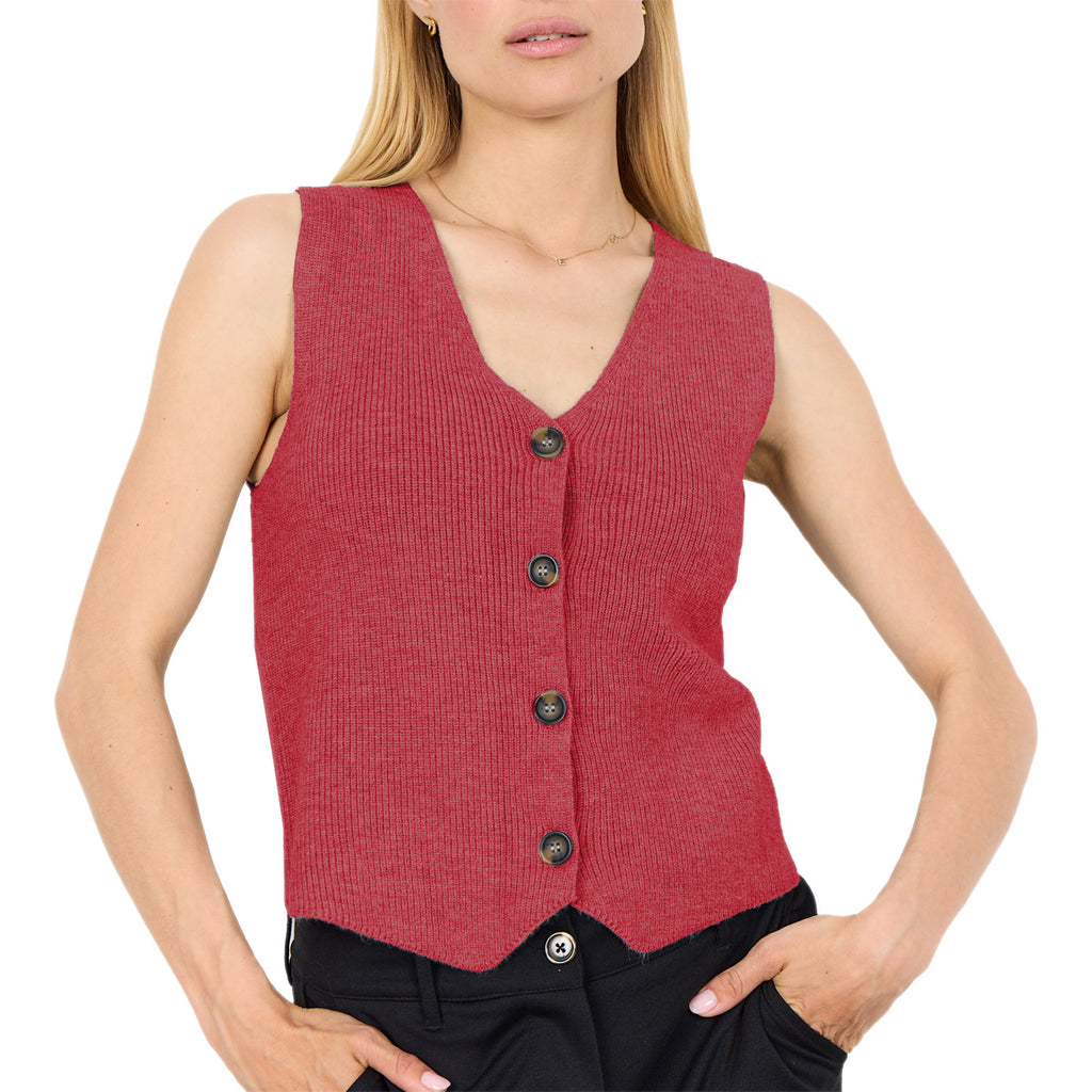 Cardigan Smanicato Gilet in Maaglia KANITA27 Donna SOYACONCEPT
