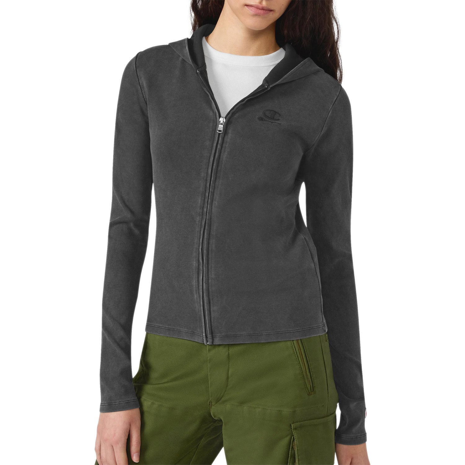 Felpa Jersey Cappuccio Costine Misto Cotone 118765 Donna CHAMPION