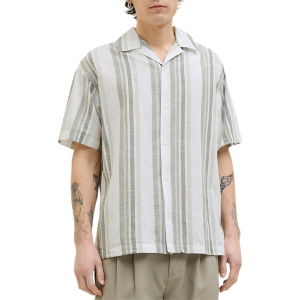 Camicia M.Corta Misto Lino Rigata SUMMER Uomo J&J