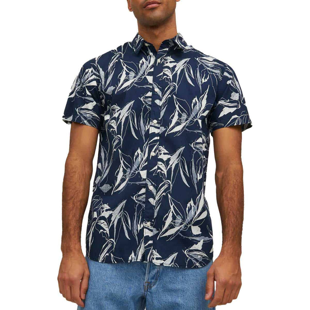 Camicia M/C Fiorata 100.Cotone CRAYON Uomo JJ