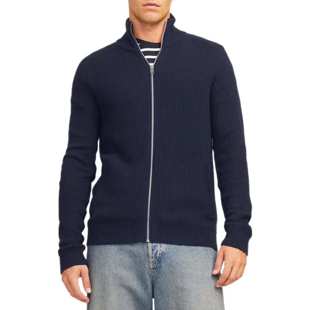 Maglione Zip Coste Caldo Cotone PANNEL Uomo JACKJONES