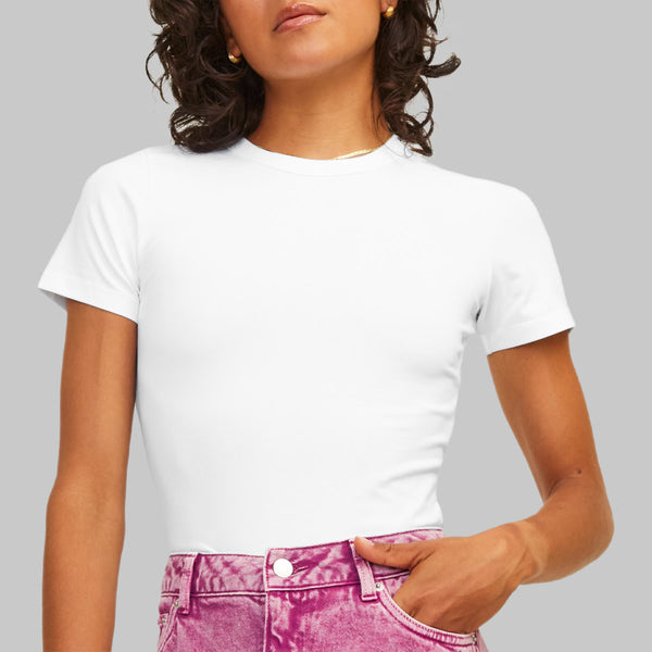T-Shirt Slim Fit Crop Elasticizzata GIGI Donna JJXX