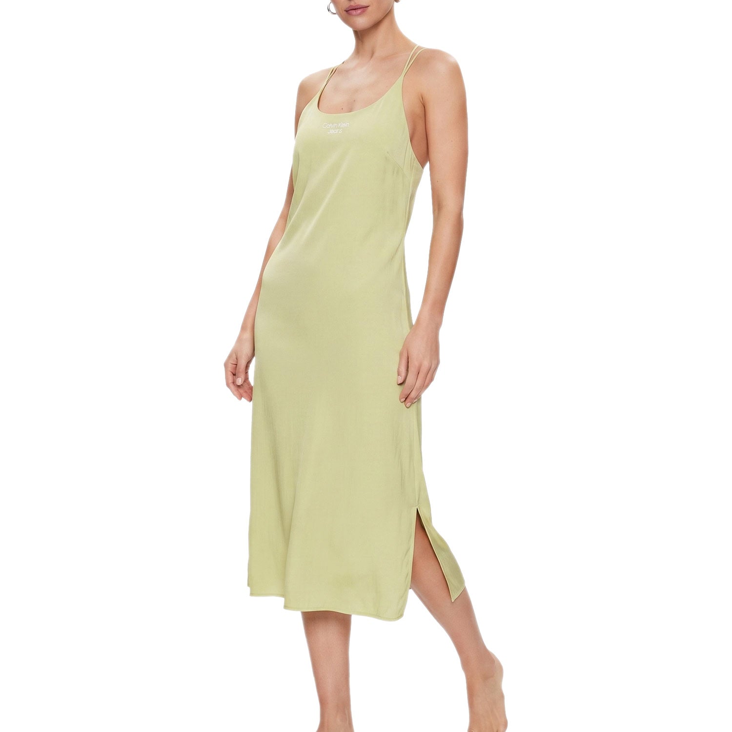 Abito Lungo Spalline Incrocio Mini Logo Petto 8341 Donna CALVIN KLEIN
