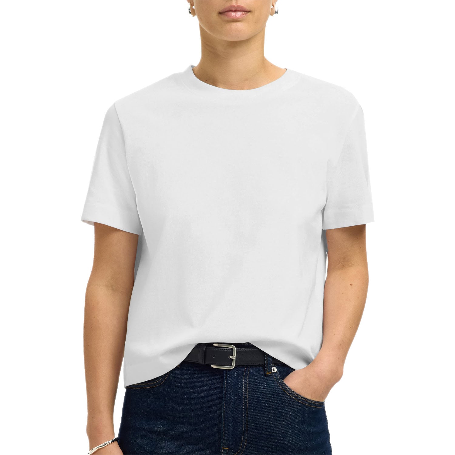 T-Shirt Oversize Puro Cotone ESSENTIAL-BOXY Donna SELECTED