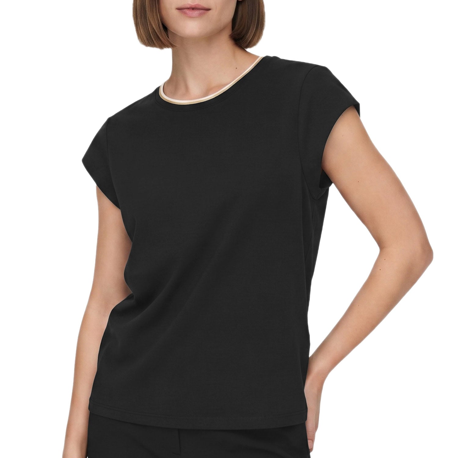 T-Shirt Scollo Gioielli Cotone Fiammato TWC825 Donna CENSURED