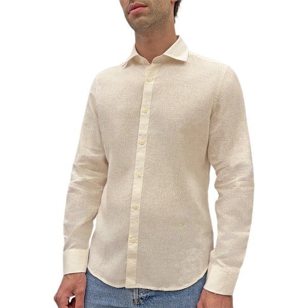Camicia Misto Lino Rigata 893062 Uomo MARKUP