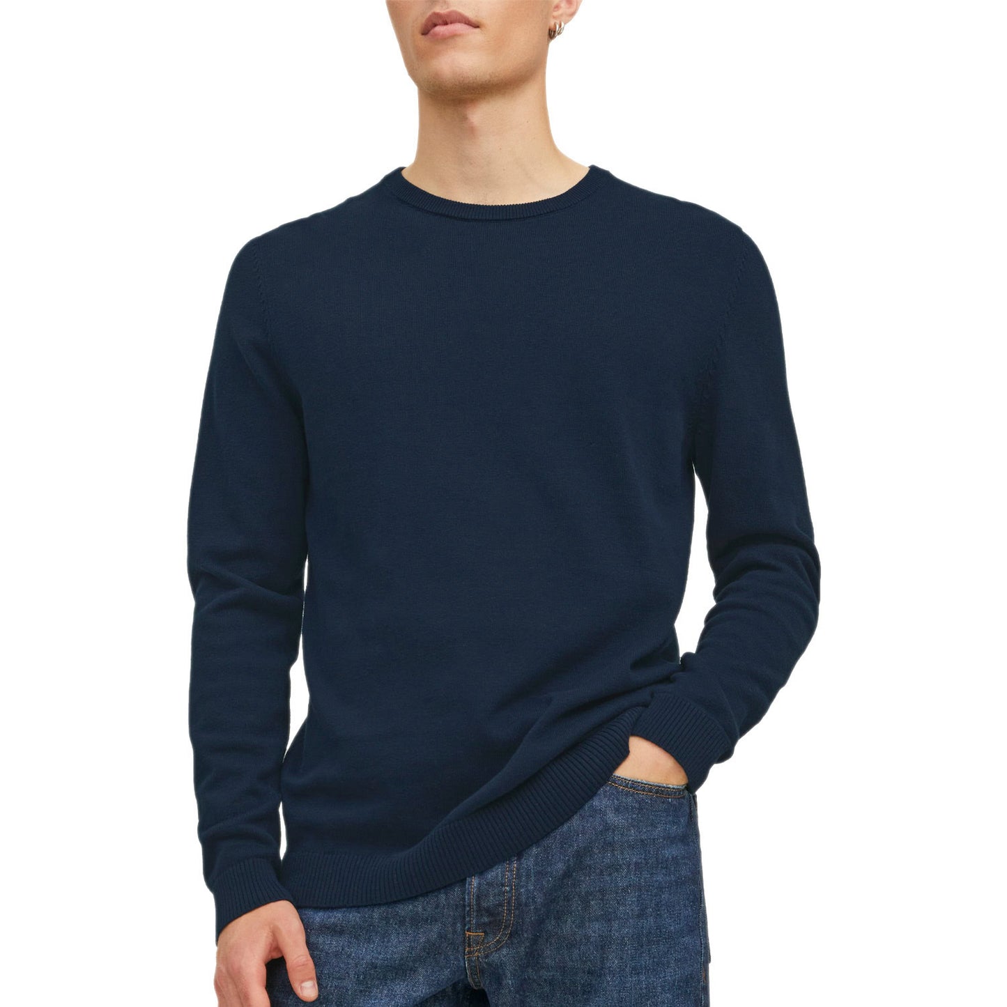 Maglia Classica Girocollo Puro Cotone BASIC-KNIT Uomo JACKJONES