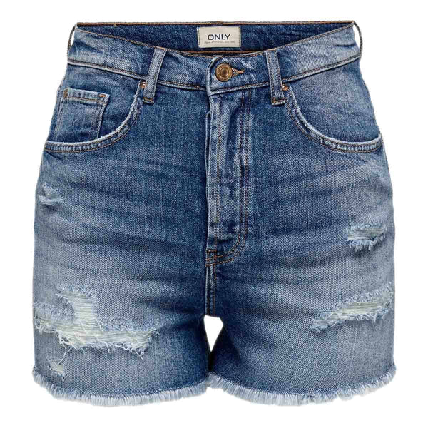 Short Denim Strappi Fondo Vivo JENNA Donna ONLY