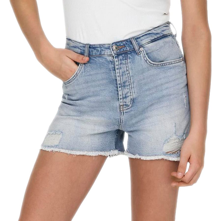 Short Denim Strappi Fondo Vivo JENNA Donna ONLY