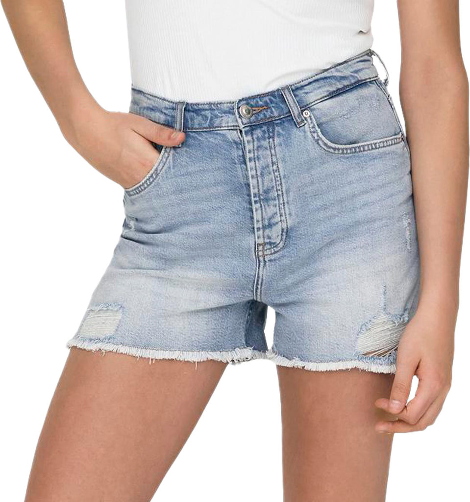 Short Denim Strappi Fondo Vivo JENNA Donna ONLY