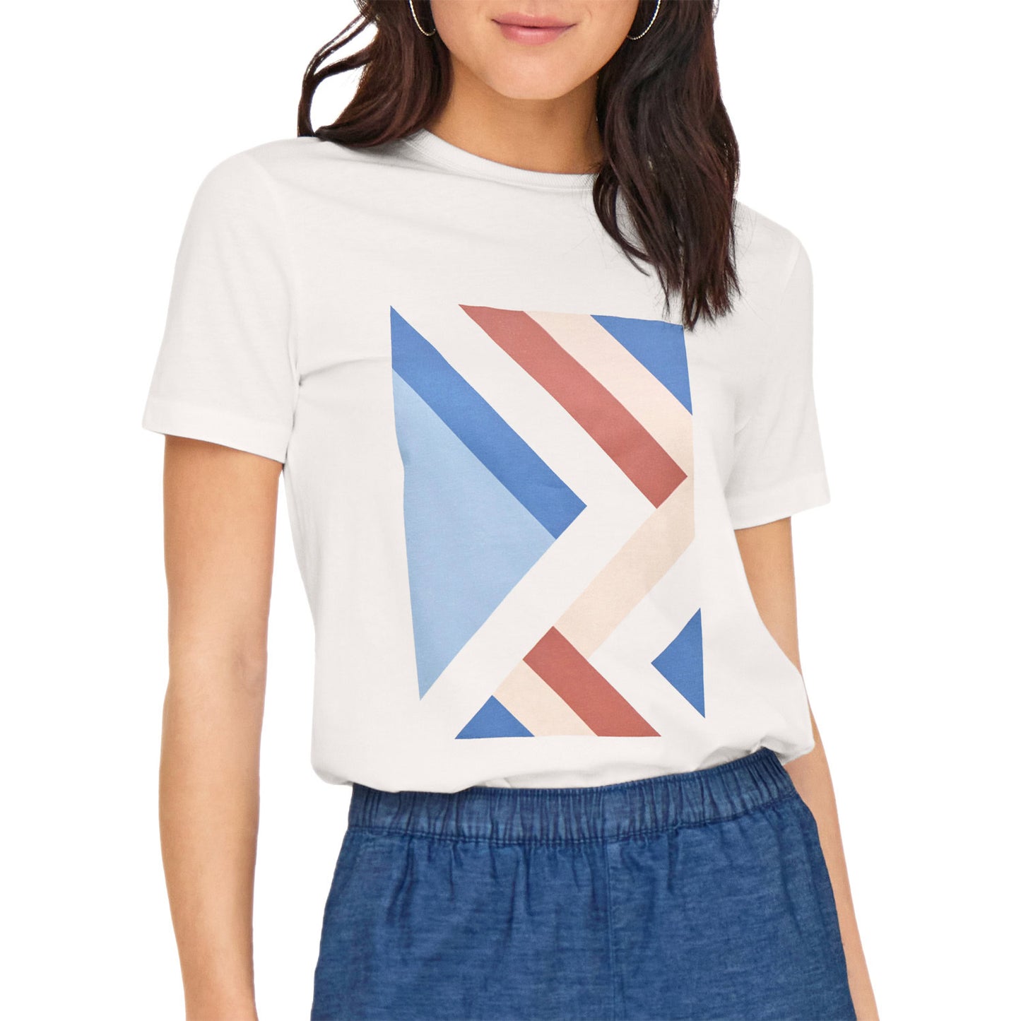 T-Shirt Maxi Stampa Puro Cotone MICHIGAN Donna JDY