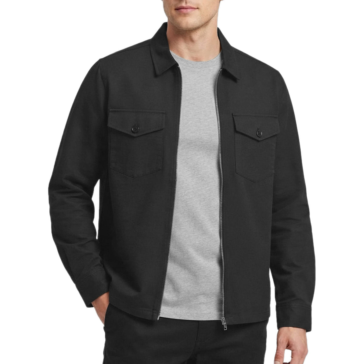 Giacca Zip Collo Camicia Due Tasche JAMES-OVERSHIRT Uomo JACKJONES