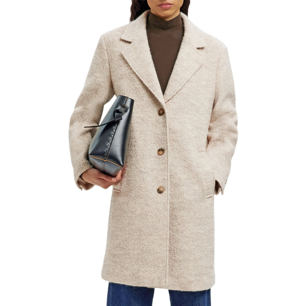 Cappotto Bouclé Misto Lana SASJA-BOUCLE DOnna SELECTED