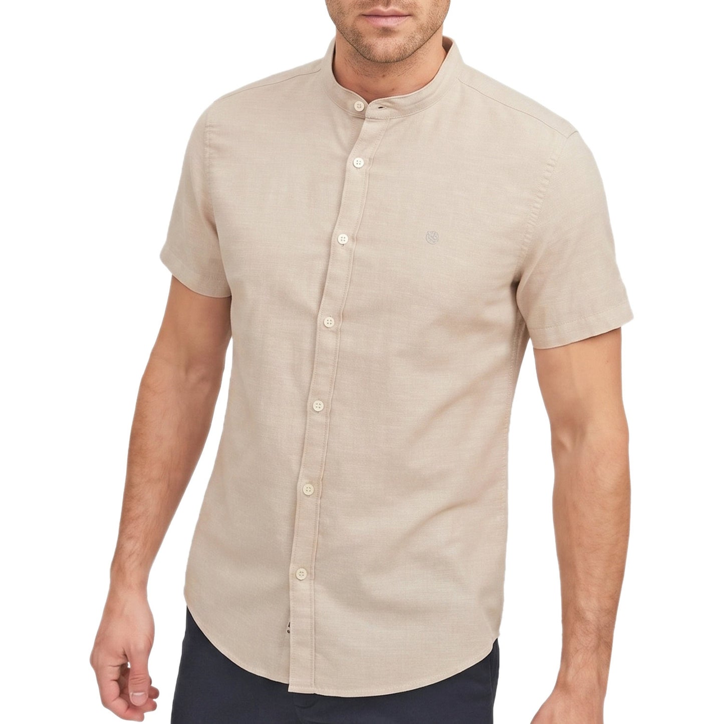 Camicia Ma.Corte Collo Coreano MAZE-LINEN Uomo JACKJONES
