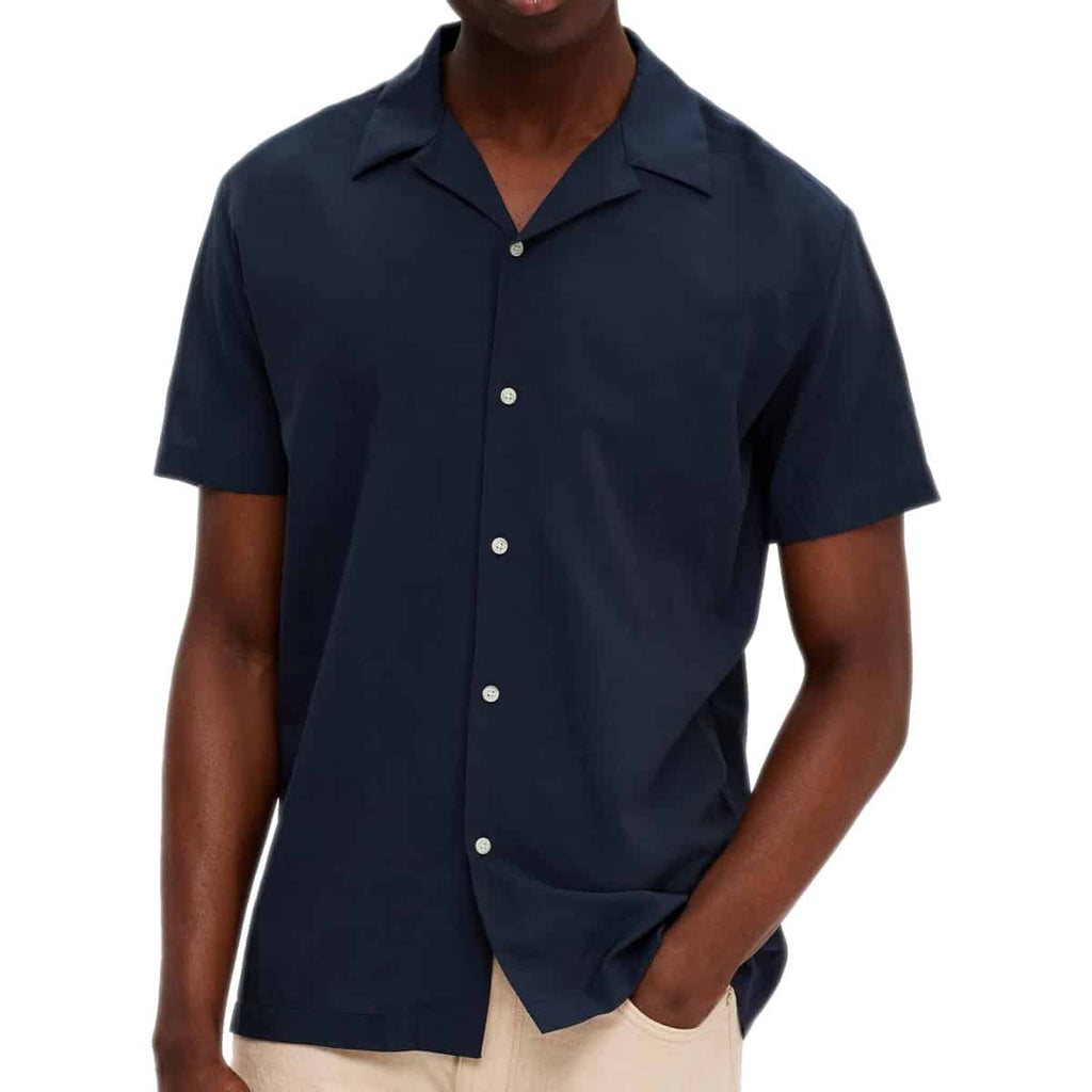 Camicia M.Corte Collo Rever AIR Uomo SELECTED
