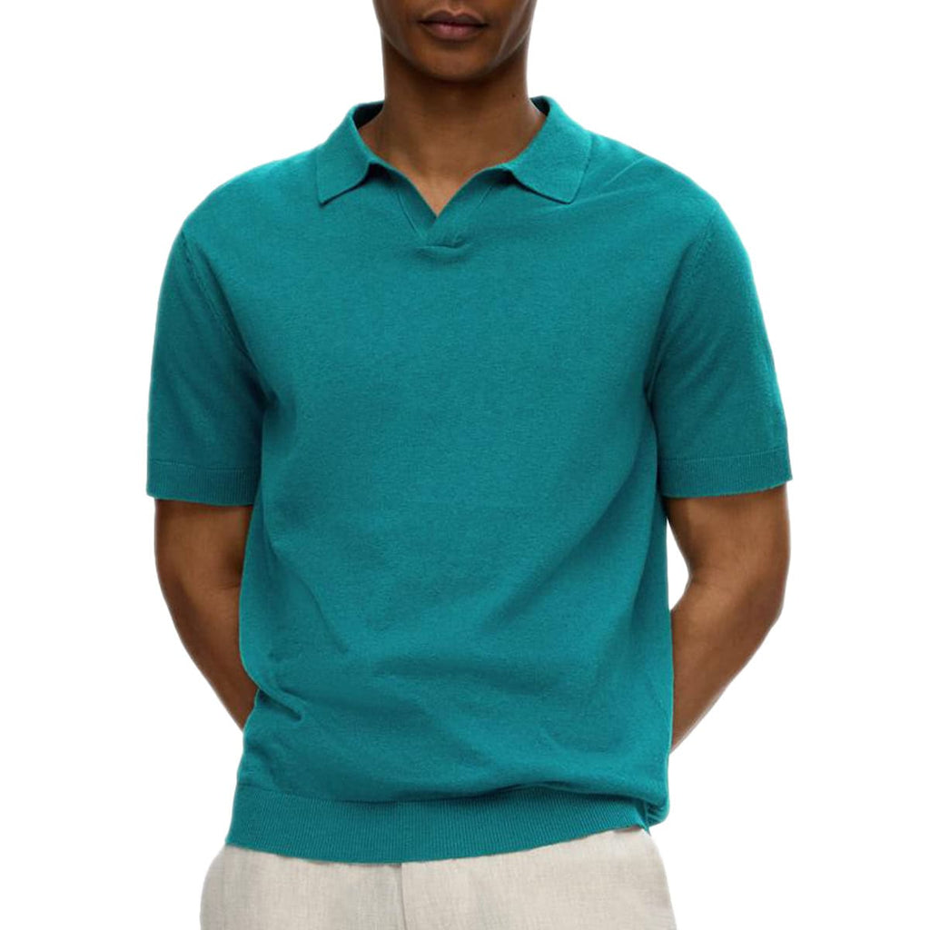 Polo in Maglia Misto Lino LAKE Uomo SELECTED