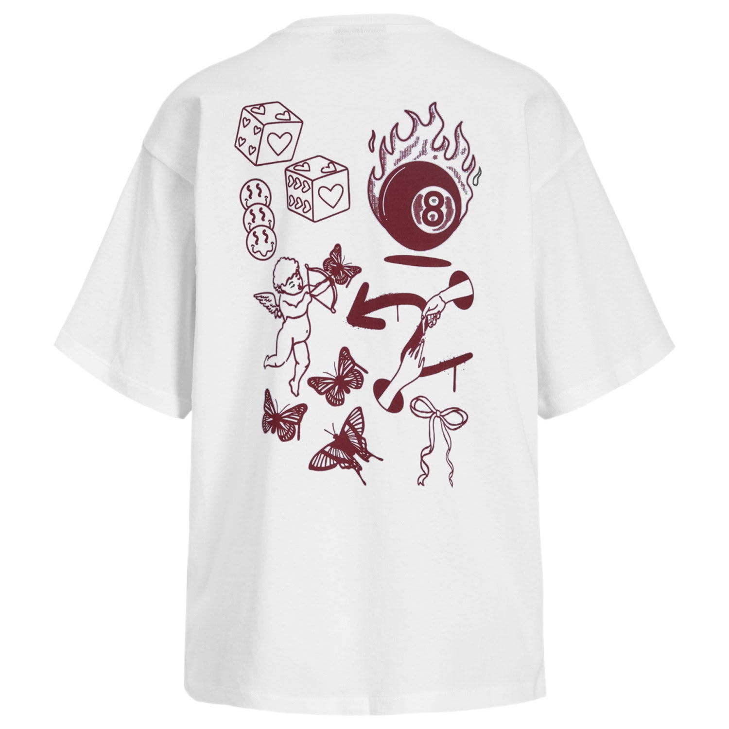 T-Shirt OverSize Stampa Love VALENTINE Donna JJXX