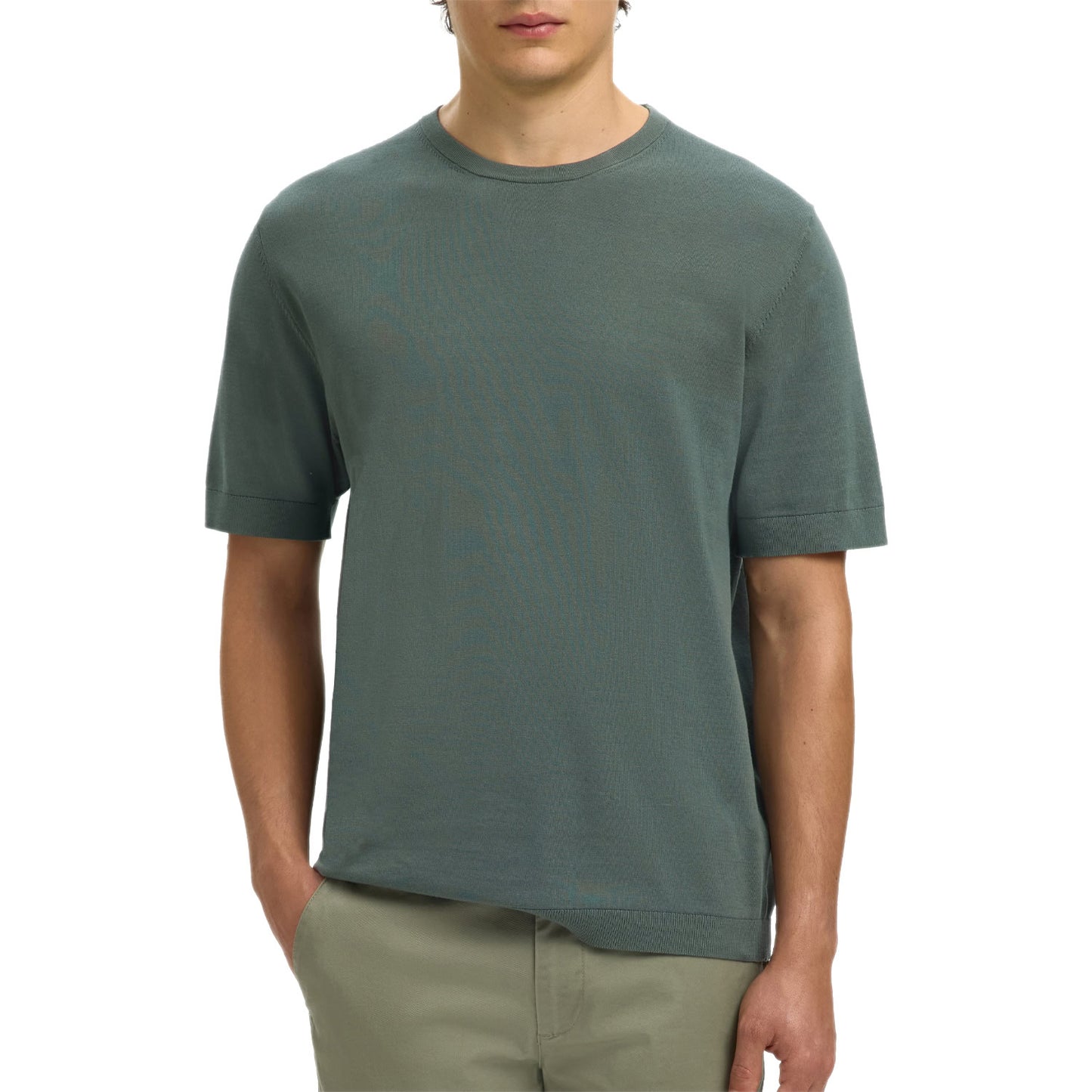 T-Shirt In Maglia 100.Cotone TORINO-KNIT Uomo SELECTED