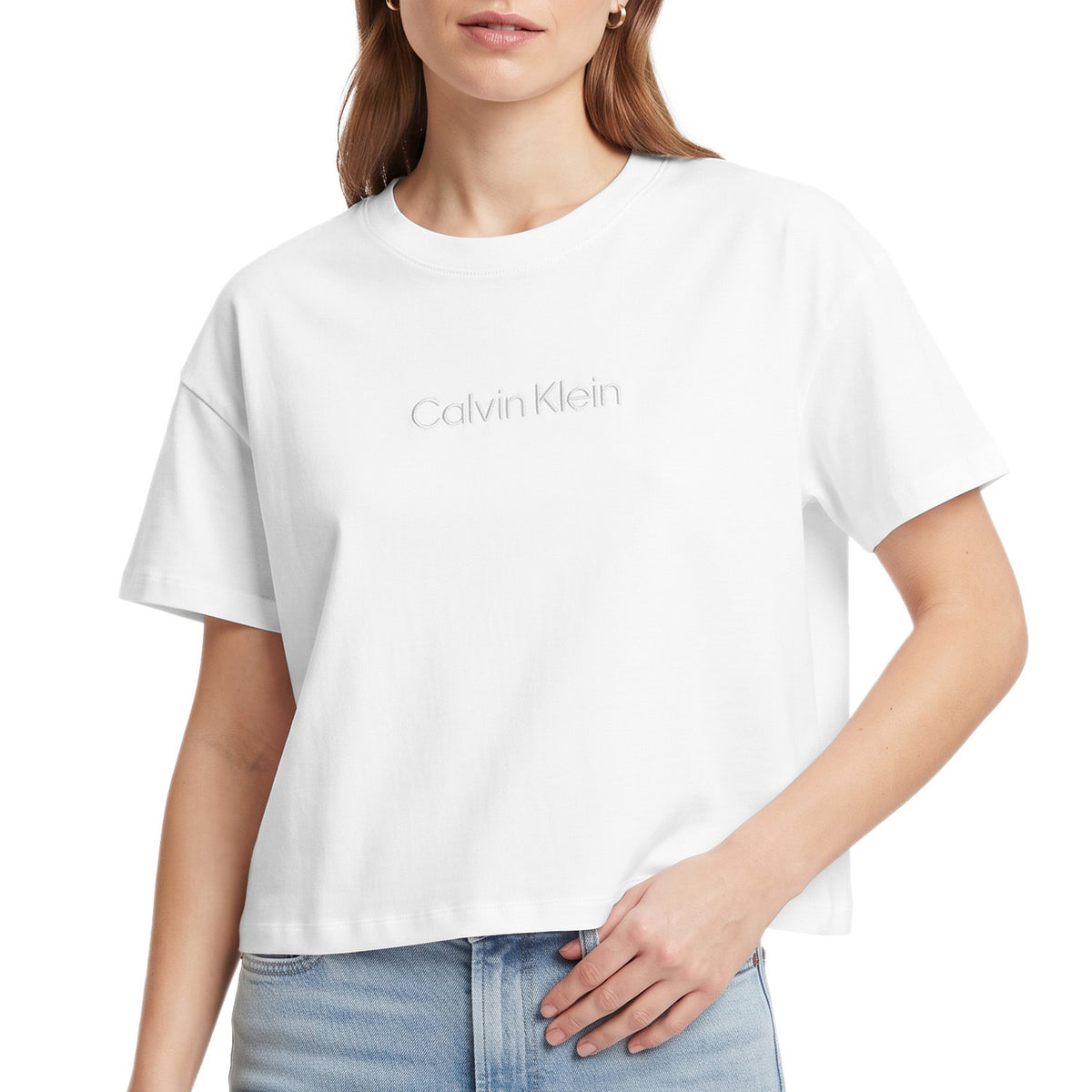 T-Shirt Oversize Logo Ricamato LV00QS7593 Donna CALVINKLEIN