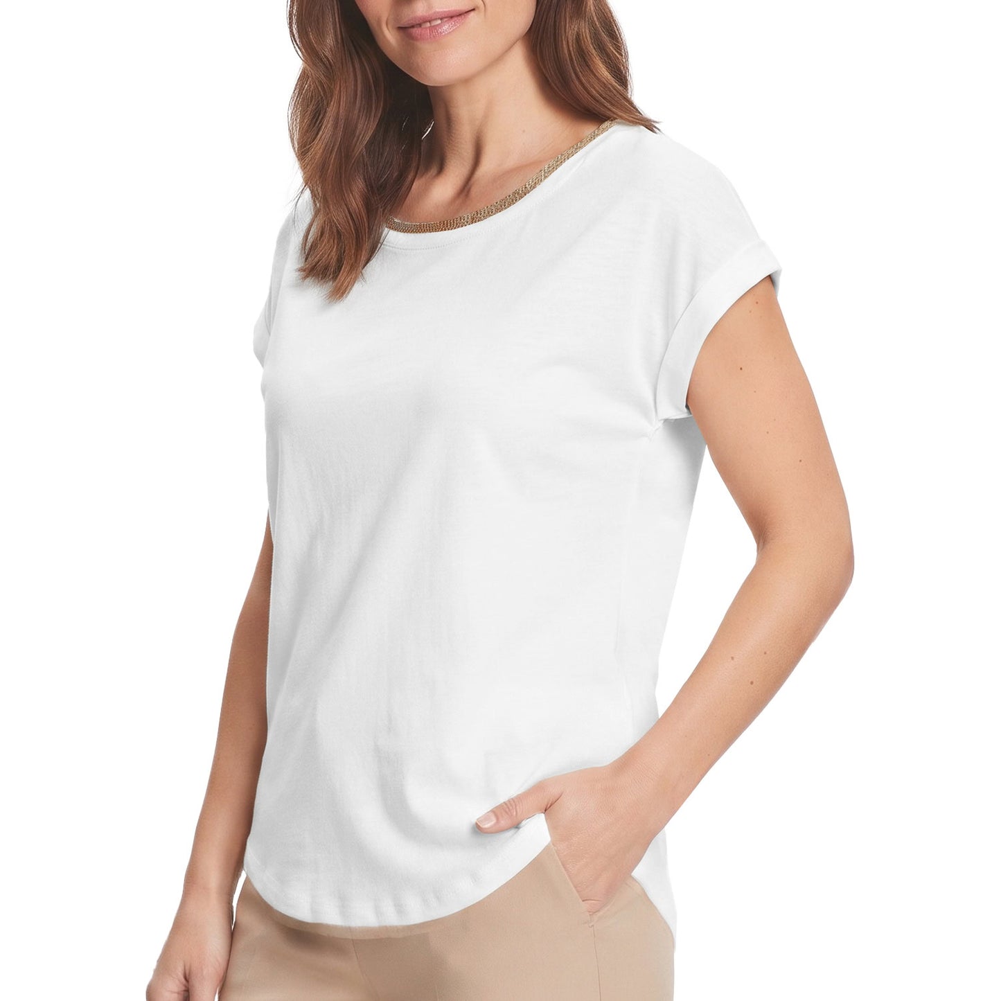 T-Shirt Scollo Gioielli Cotone Fiammato TWC825 Donna CENSURED