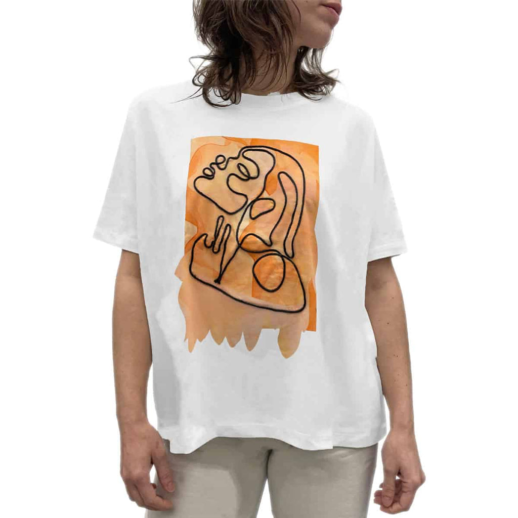 T-Shirt Over Stampa Ricamata 7994 Donna BOMBOOGIE