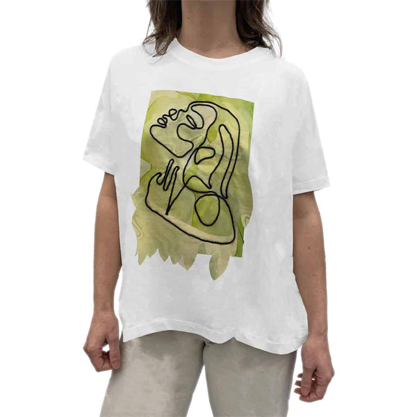 T-Shirt Over Stampa Ricamata 7994 Donna BOMBOOGIE