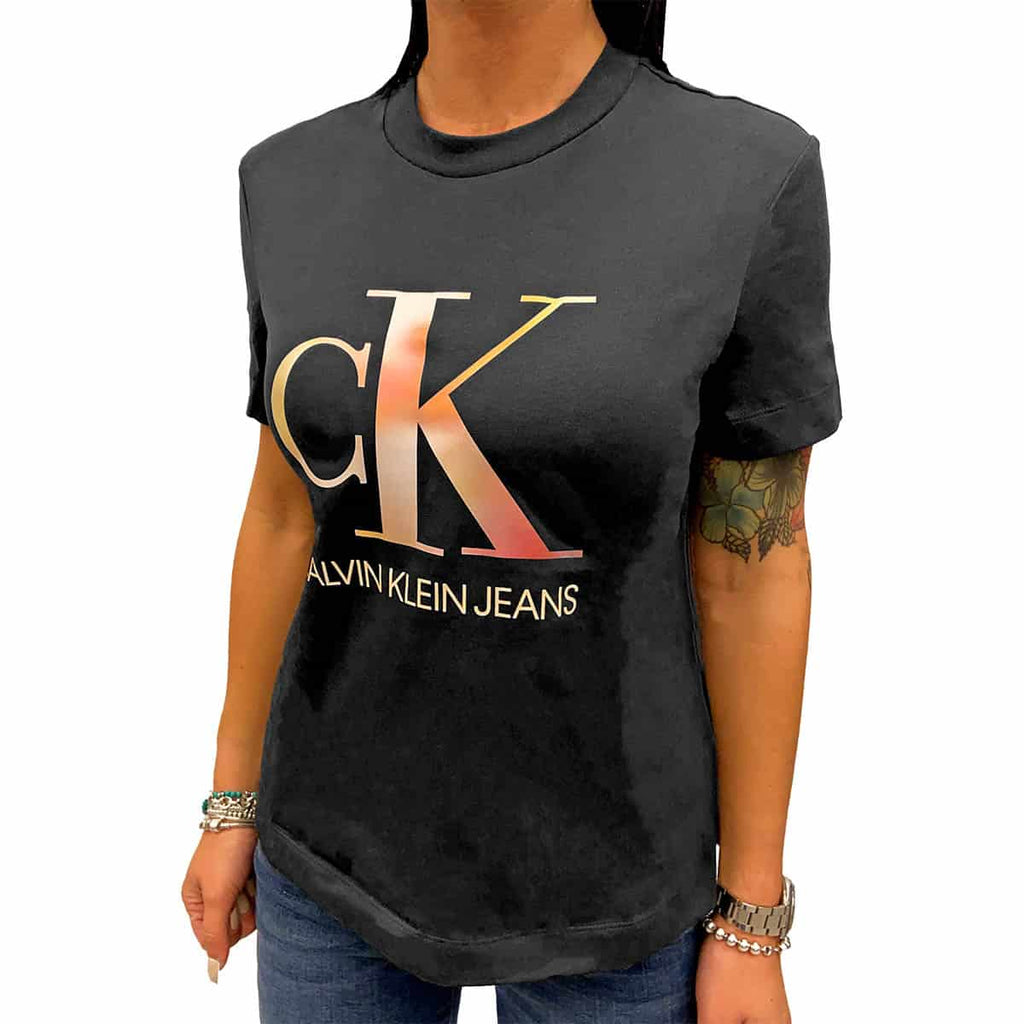 T-Shirt Logo Iridescente Donna CALVIN KLEIN