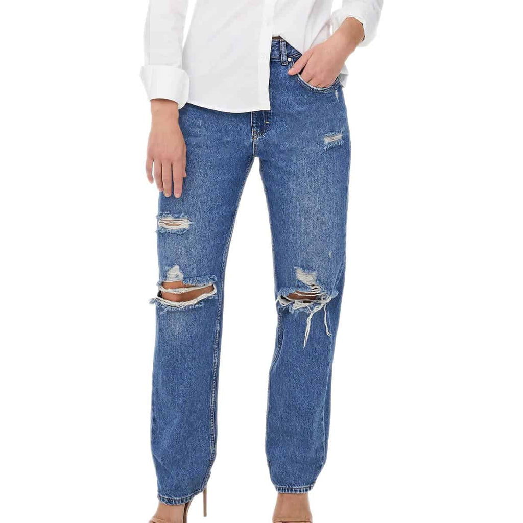 Jeans Fermo Mom Fit Rotto ROBYN Donna ONLY