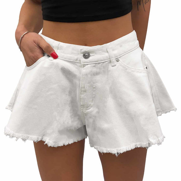 Short Denim Ruota Frangiata CHIARA Donna ONLY